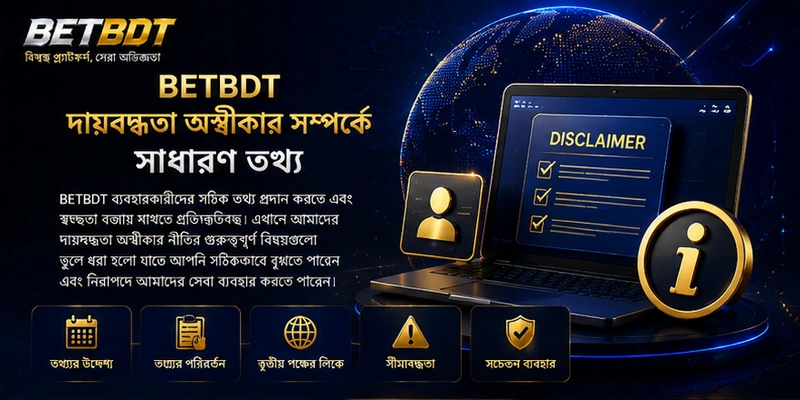 BETBDT দায়বদ্ধতা অস্বীকার সম্পর্কে সাধারণ তথ্য BETBDT দায়বদ্ধতা অস্বীকার সম্পর্কে সাধারণ তথ্য
