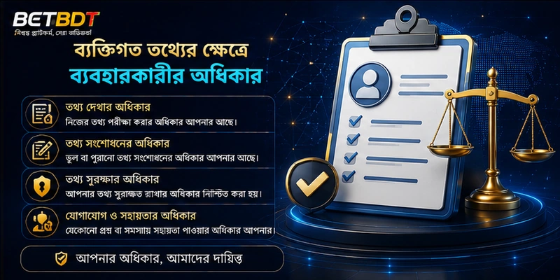 ব্যক্তিগত তথ্যের ক্ষেত্রে ব্যবহারকারীর অধিকার